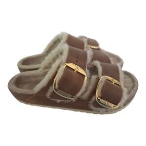 Birkenstock Arizona Big Buckle Shearling Cognac Sandals EU 41 US L10 M8